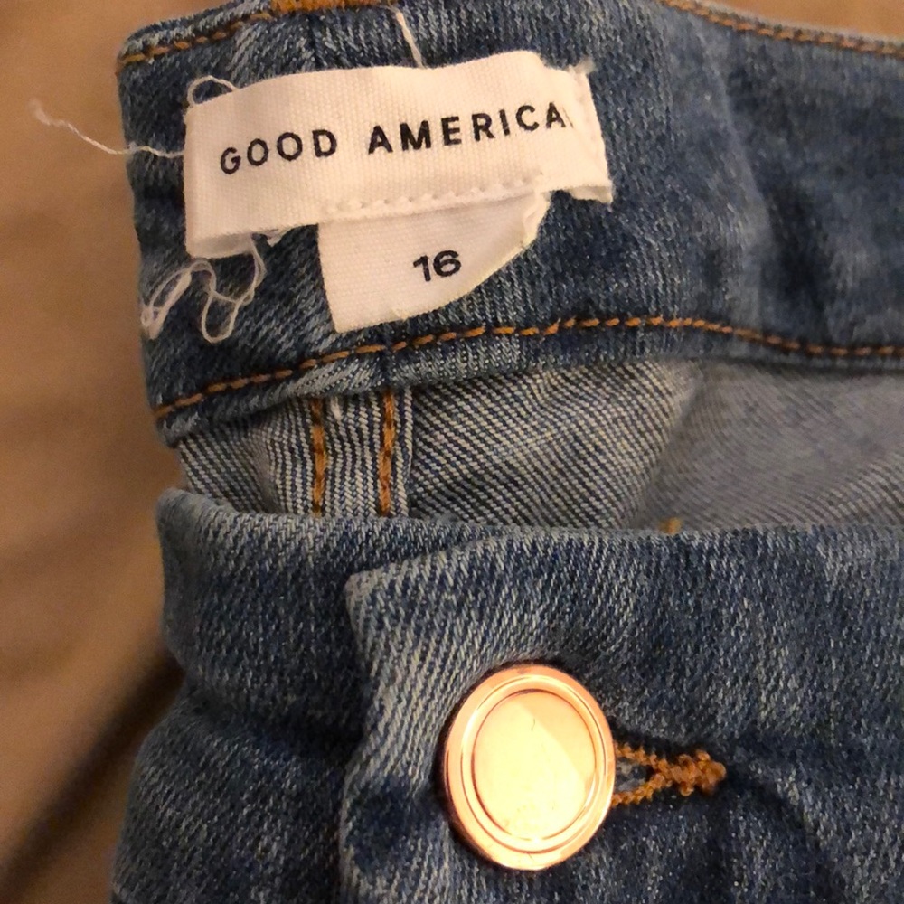 Good American always fits good classic slim straight jeans, size 16